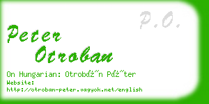 peter otroban business card